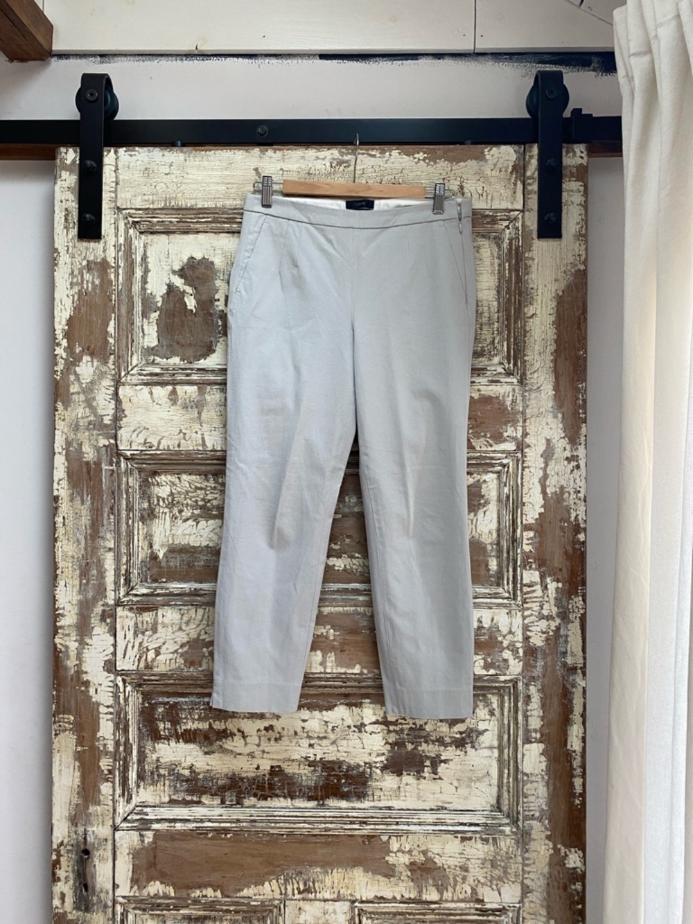 J. Crew Light Gray Slim Martie Pants, Size 4